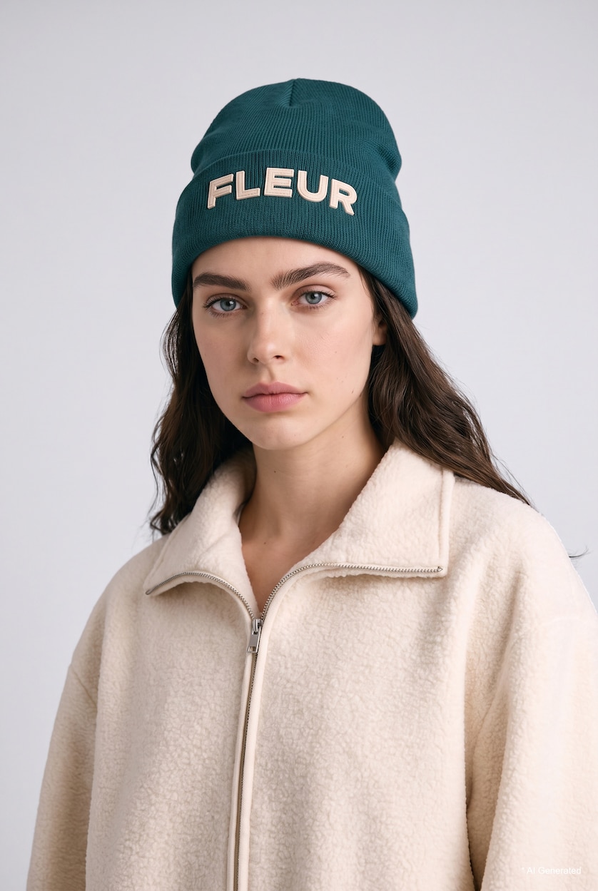 Women Bordeaux Woman Embroidered Beanie