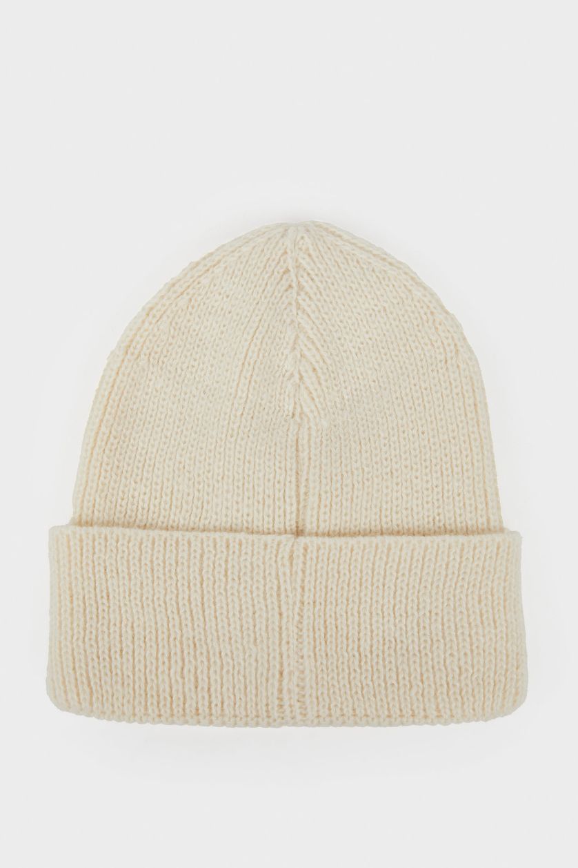 Kadın Ekru Kadın Dokuma Etiketli Bere