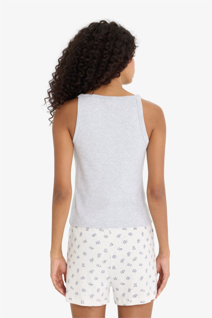 Kadın Gri Melanj Basic Düz Atlet