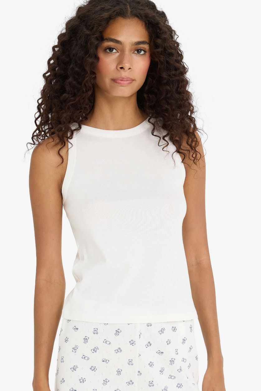 Kadın Kırık Beyaz %100 Pamuk Basıc Atlet