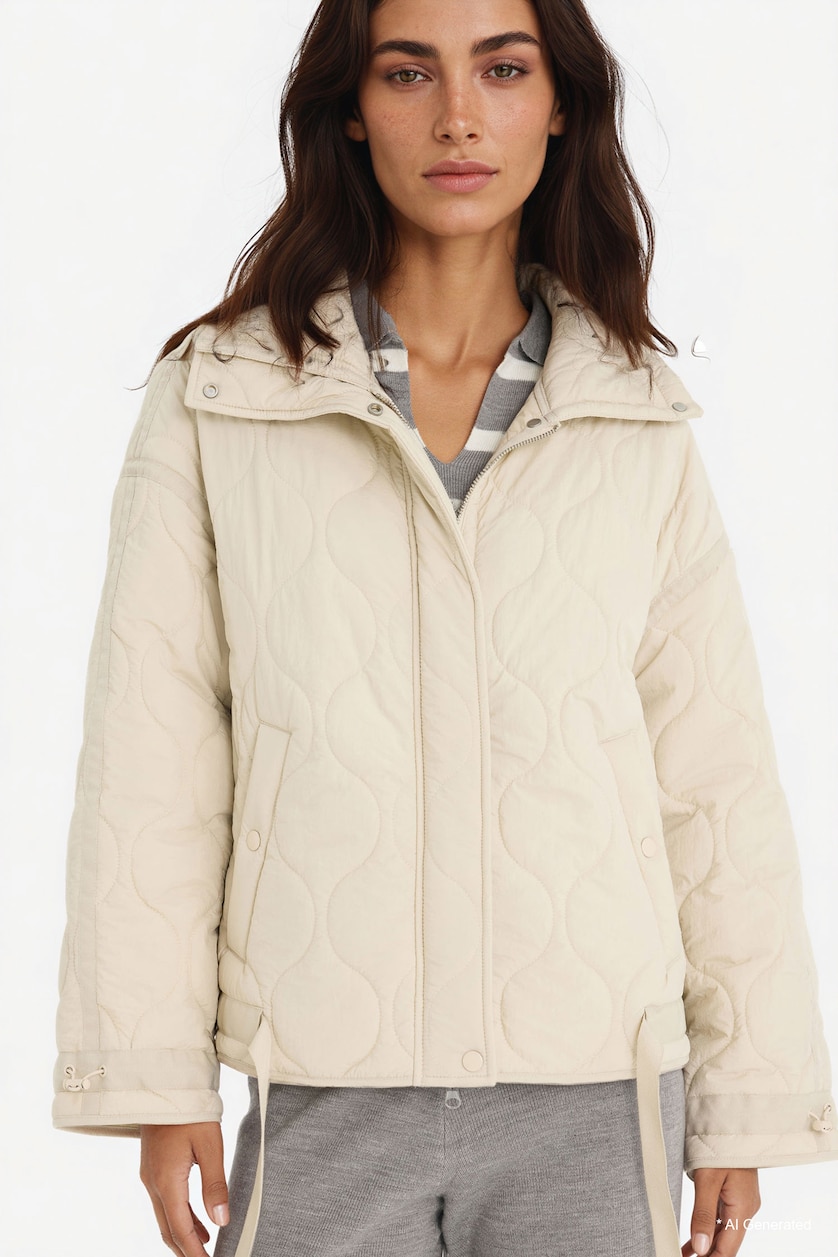 نساء بيج فاتح Puffer Jacket