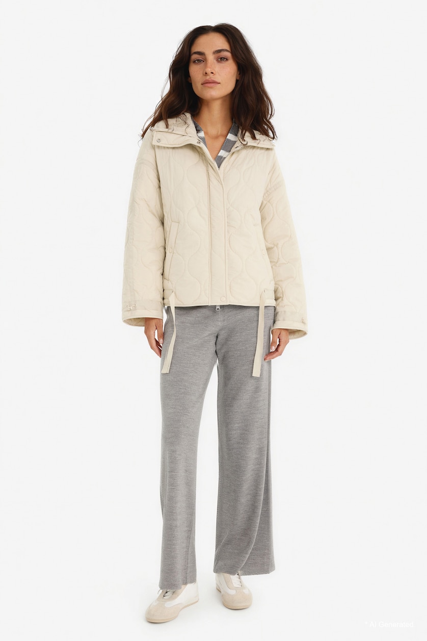 نساء بيج فاتح Puffer Jacket