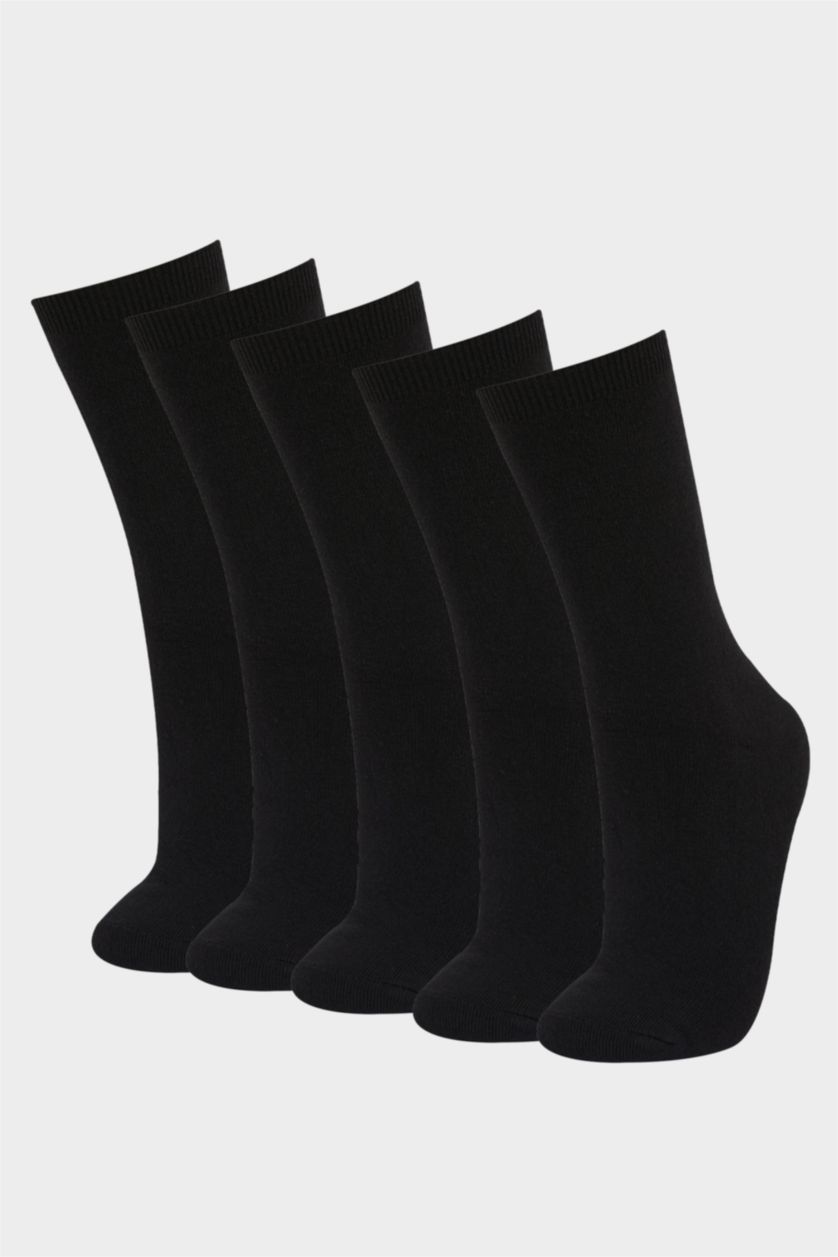 نساء أسود جوارب طويلة نسائي - 5 قطع