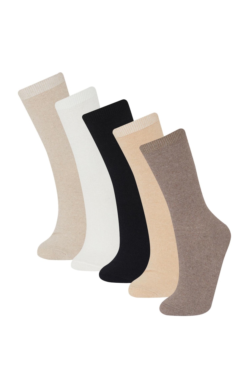 نساء بني 5 Piece Long sock