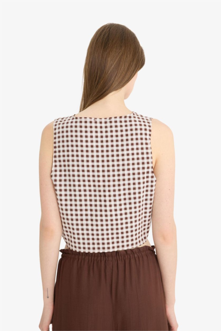 Әйелдерге Қоңыр ұзын бұлшықет пішімі гүлді v жаға Қысқа жеңді Блуза