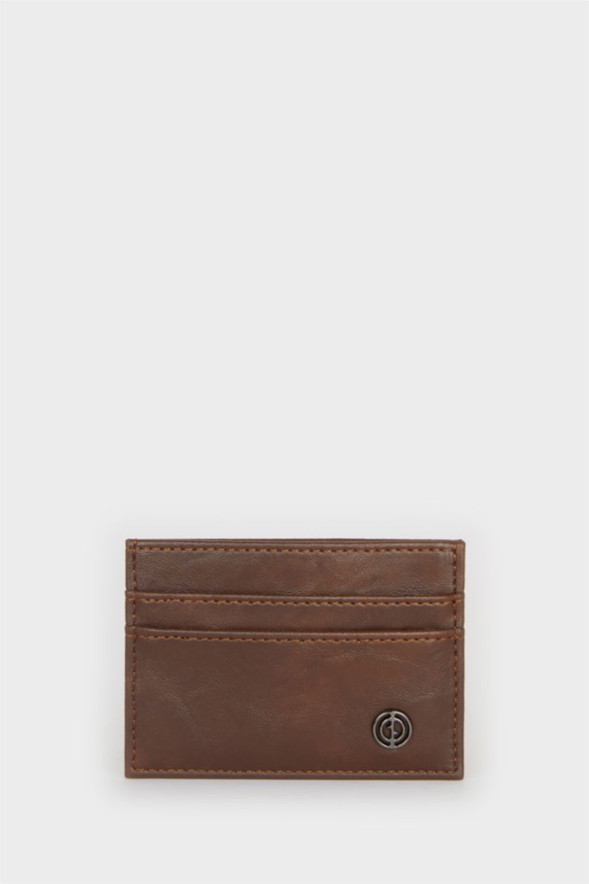 رجال بني محفظة بطاقات جلد صناعي