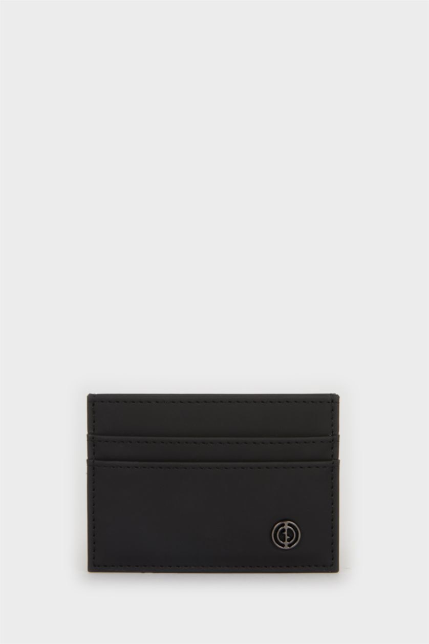 HOMME Noir Porte-cartes en similicuir pour homme