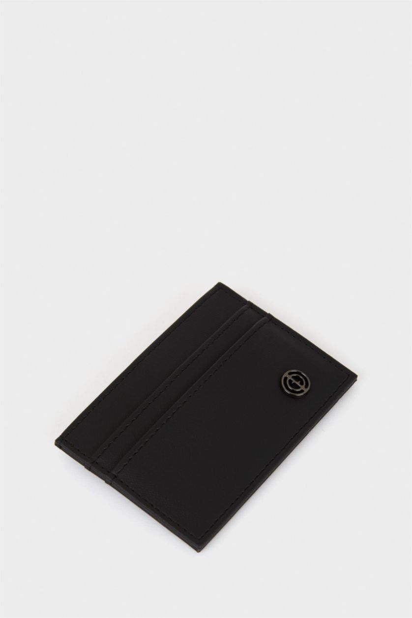 HOMME Noir Porte-cartes en similicuir pour homme