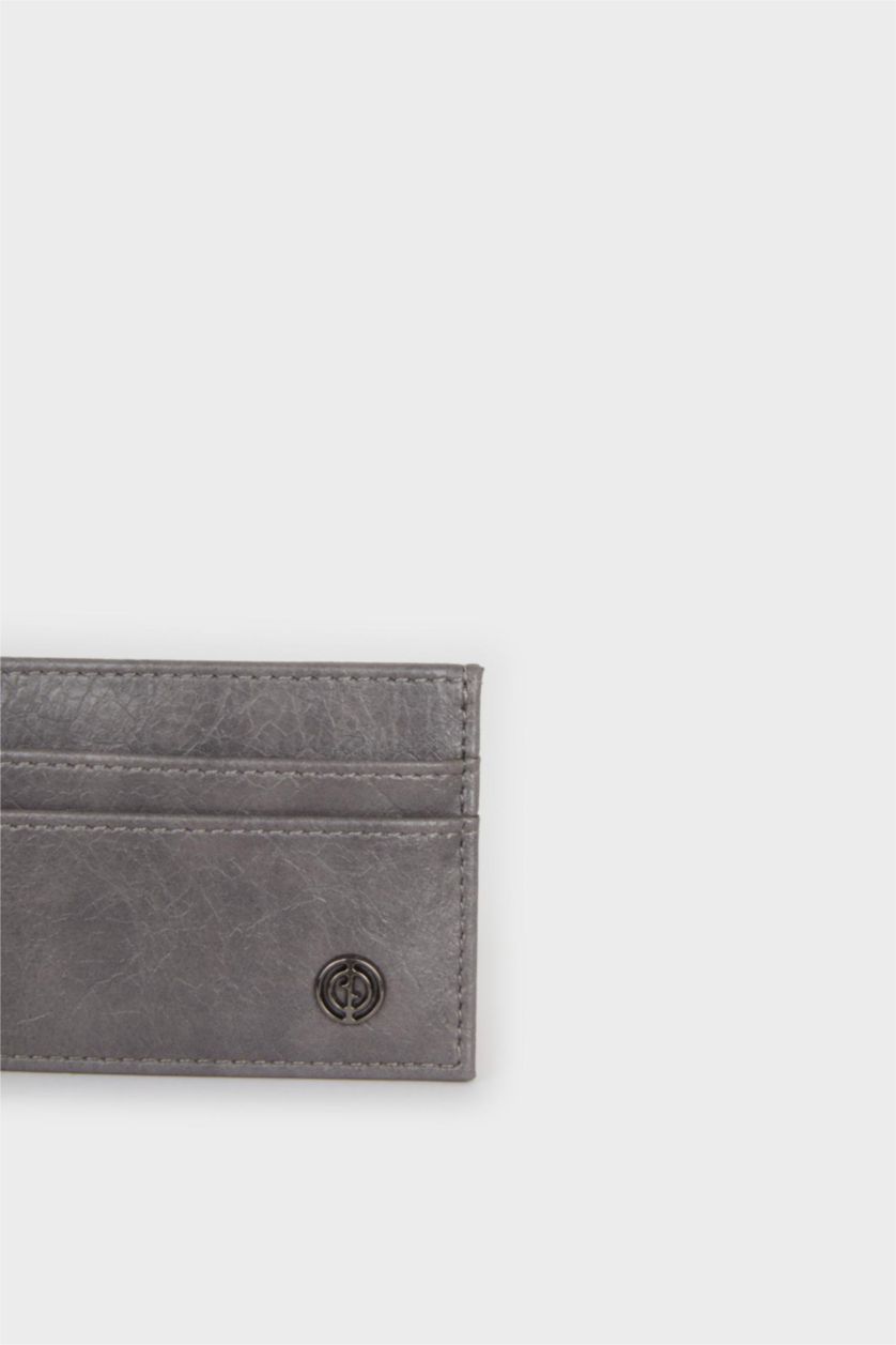 MAN Grey Man Faux Leather Card Holder