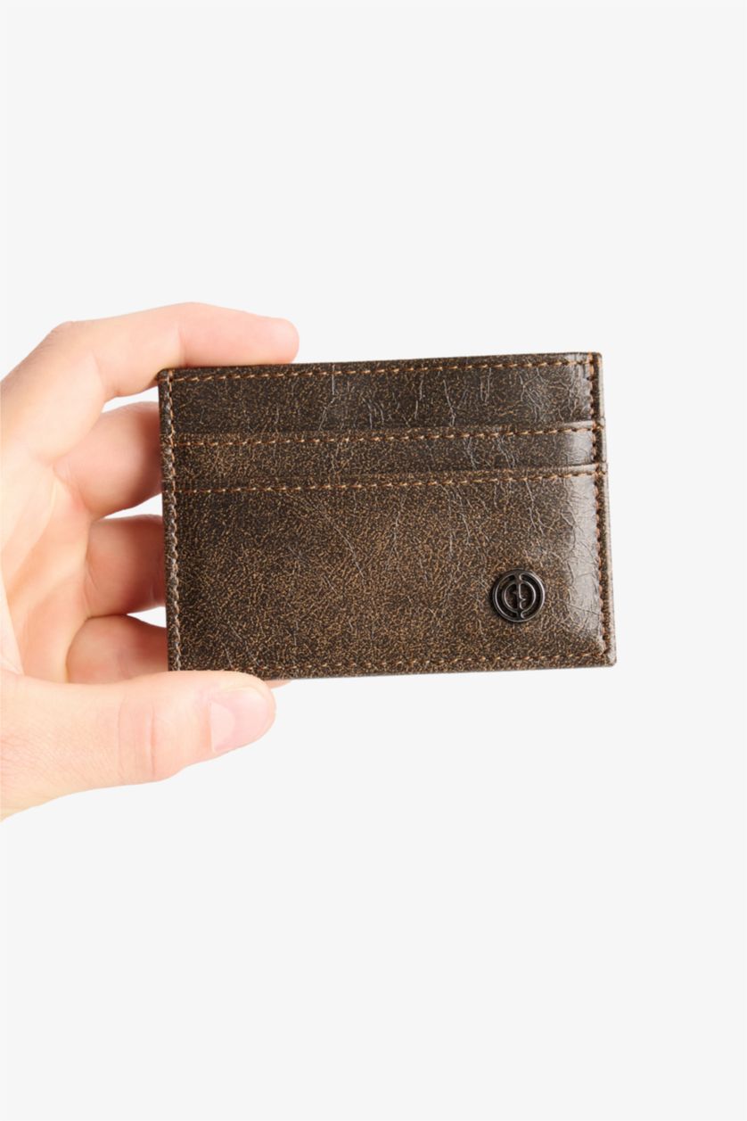 رجال بني محفظة بطاقات جلد صناعي