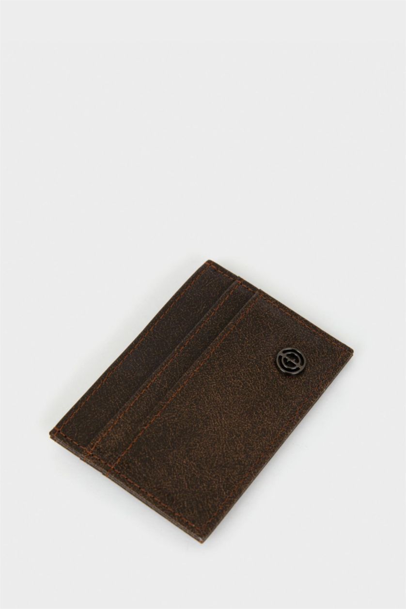 رجال بني محفظة بطاقات جلد صناعي