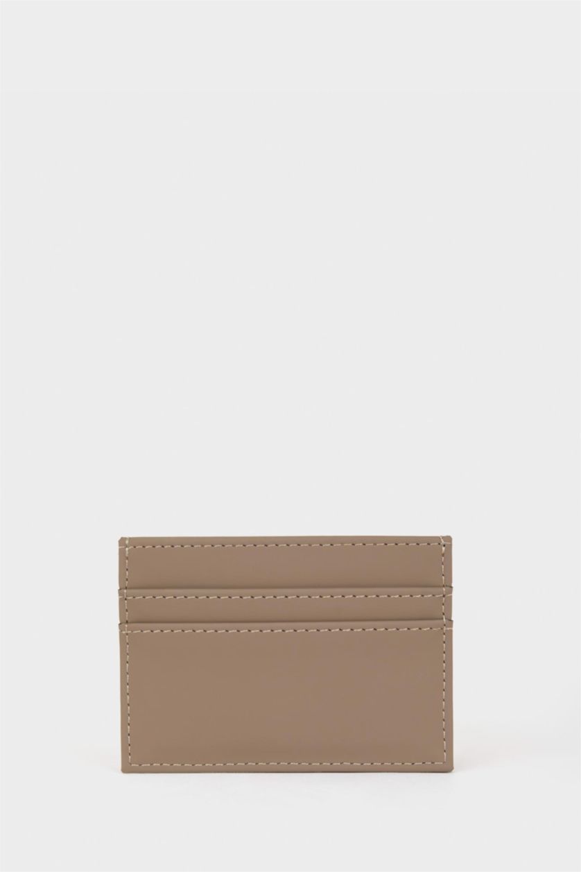 رجال بيج محفظة بطاقات جلد صناعي