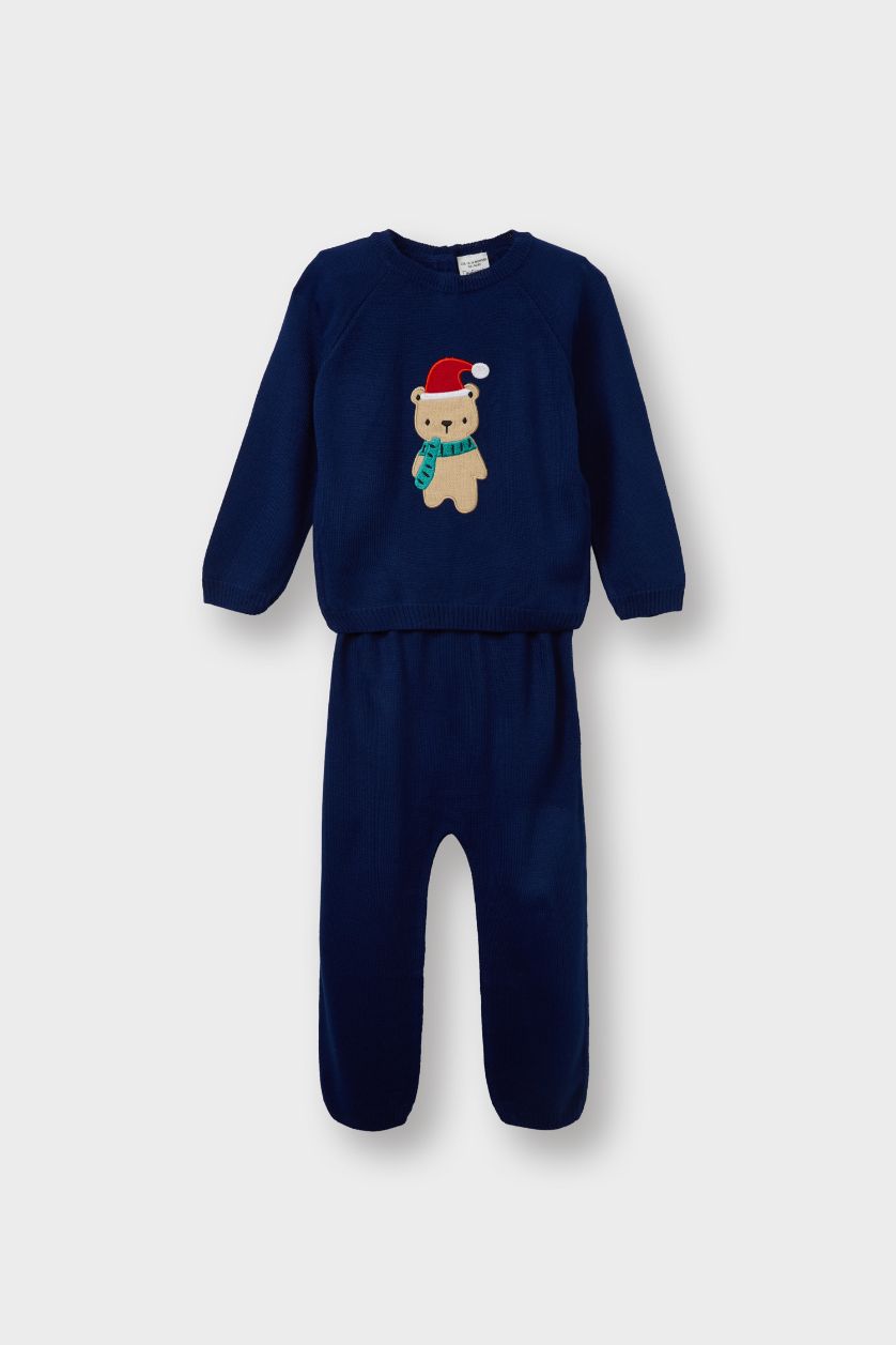 Baby Boy NAVY 2 piece Regular Fit Crew Neck Set