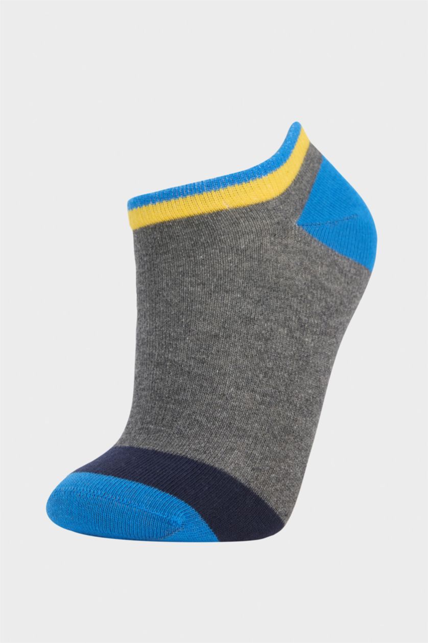 Erkek Çocuk - Genç Erkek Karma Basıc Düz 5'li Pamuklu Patik Çorap Erkek Çocuk