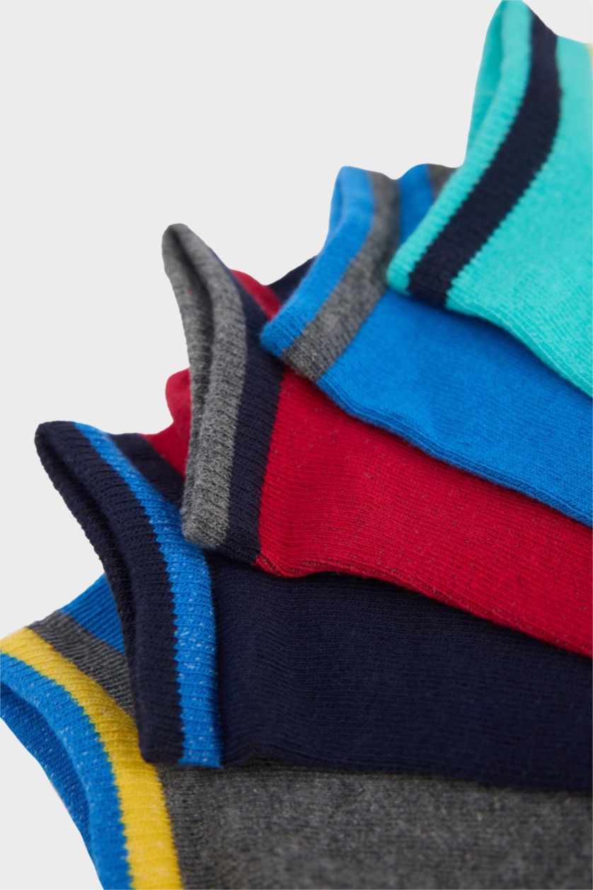 Erkek Çocuk - Genç Erkek Karma Basıc Düz 5'li Pamuklu Patik Çorap Erkek Çocuk