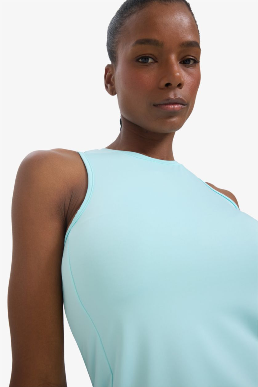 WOMAN Light Aqua DeFactoFit Slim Fit Basic Sports Tank Top