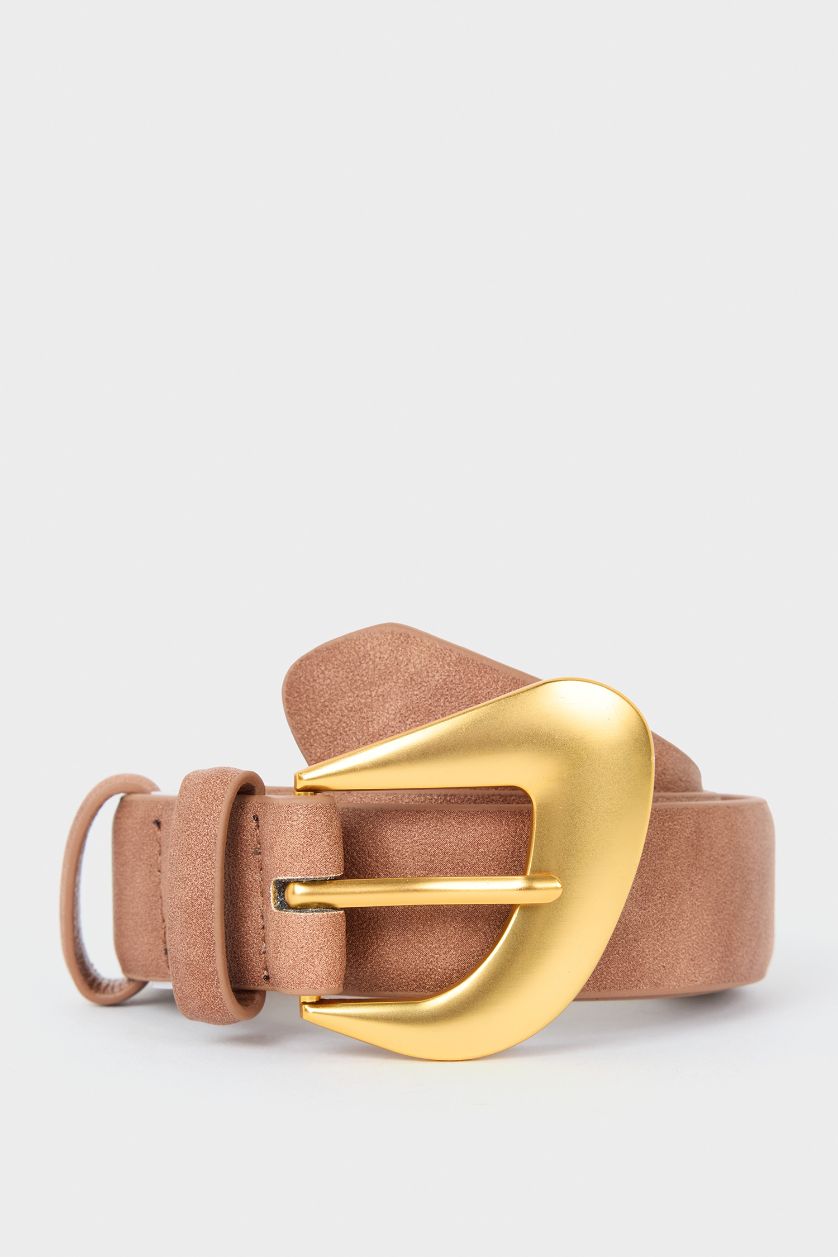 Kadın Kahve Kadın Büyük Toka Suni Deri Günlük Kemer