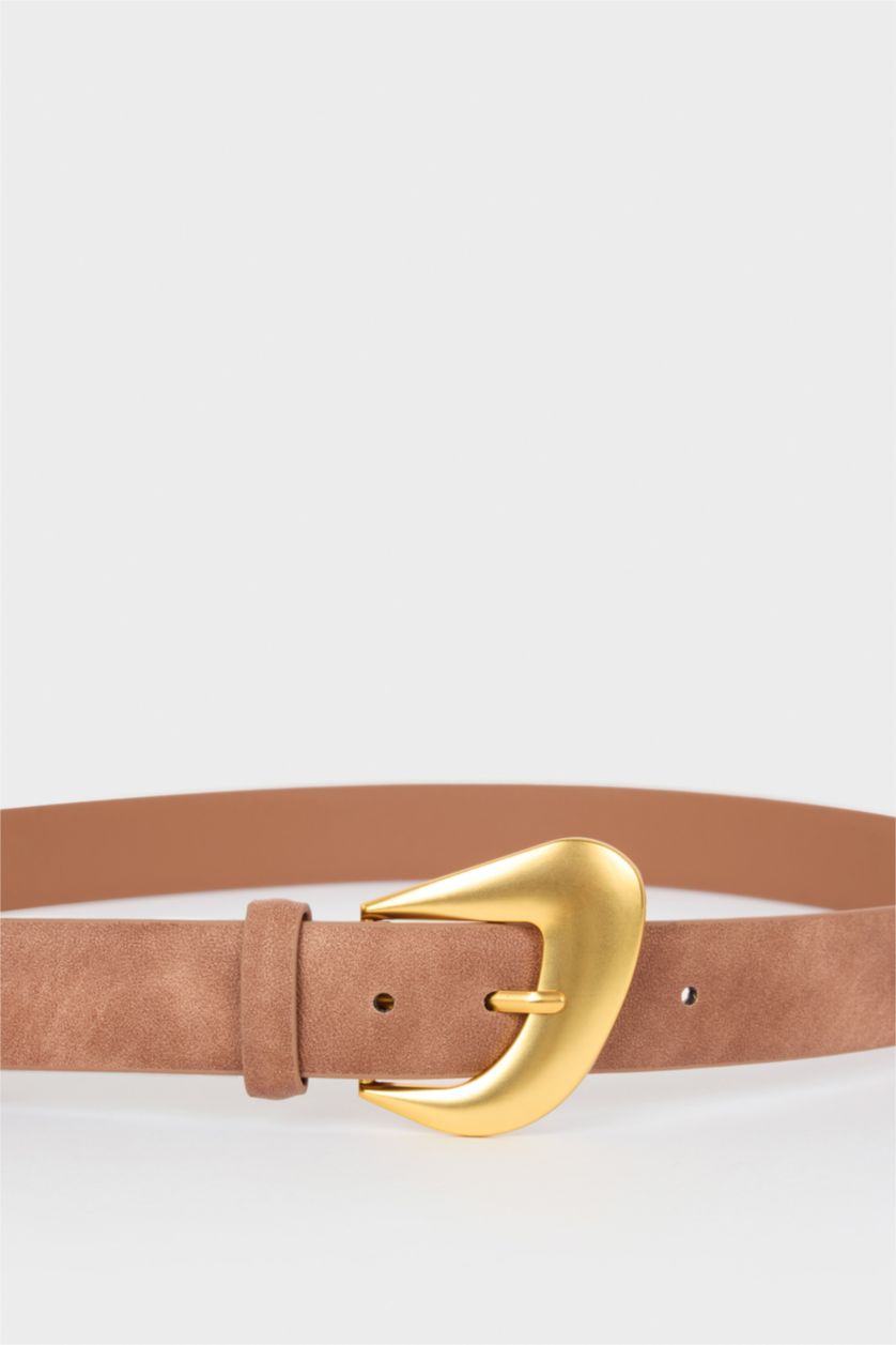 Kadın Kahve Kadın Büyük Toka Suni Deri Günlük Kemer