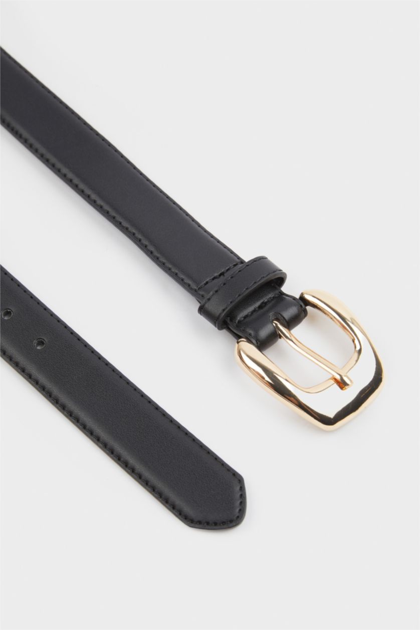 Kadın Siyah Kadın Büyük Toka Suni Deri Jean Kemeri