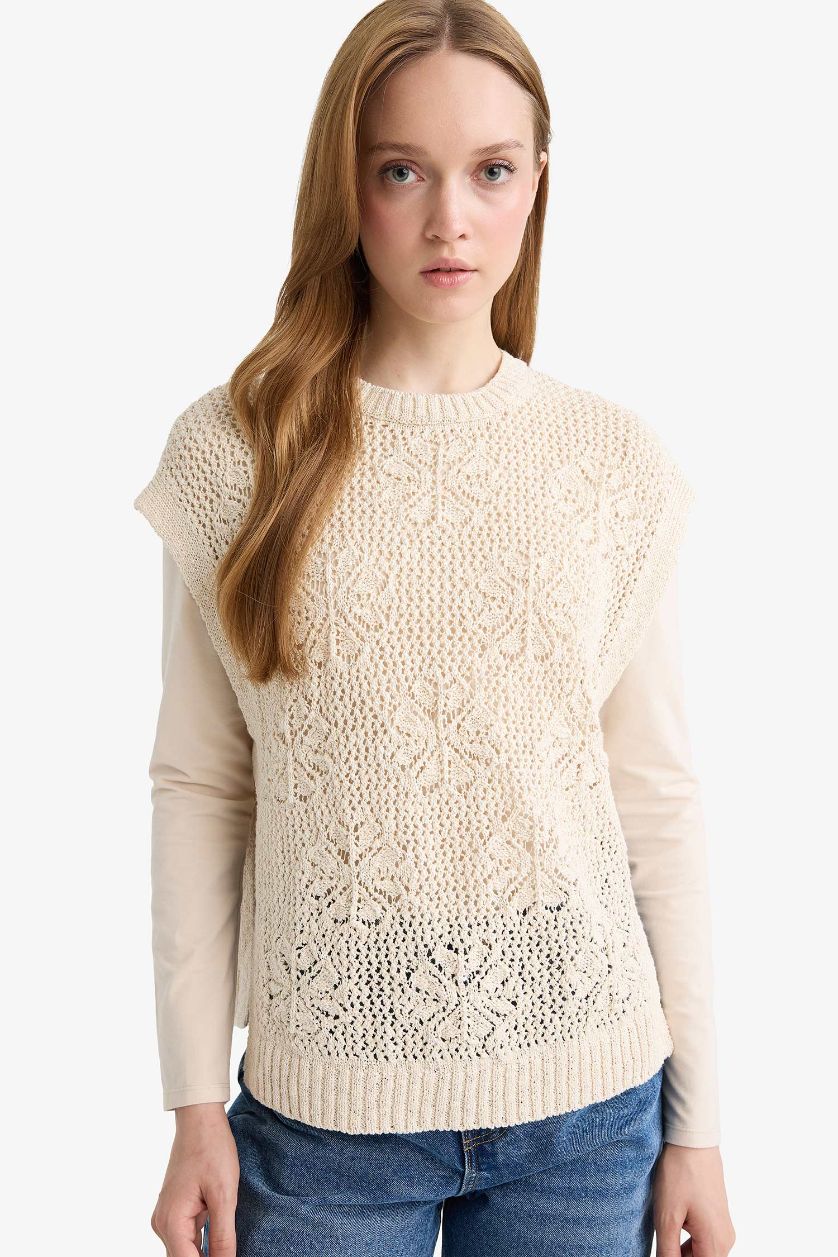 WOMAN Sand Crew Neck Knitwear Vest