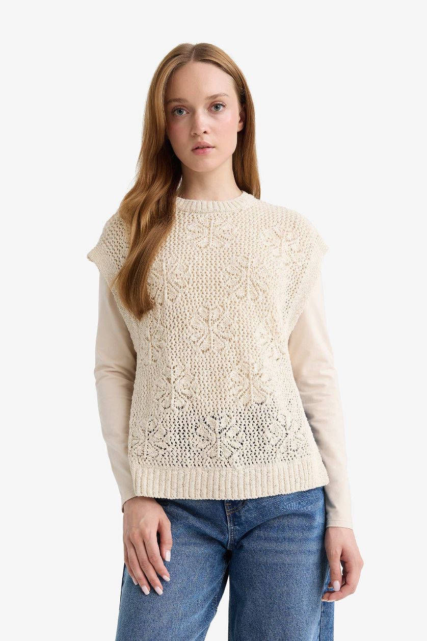 WOMAN Sand Crew Neck Knitwear Vest