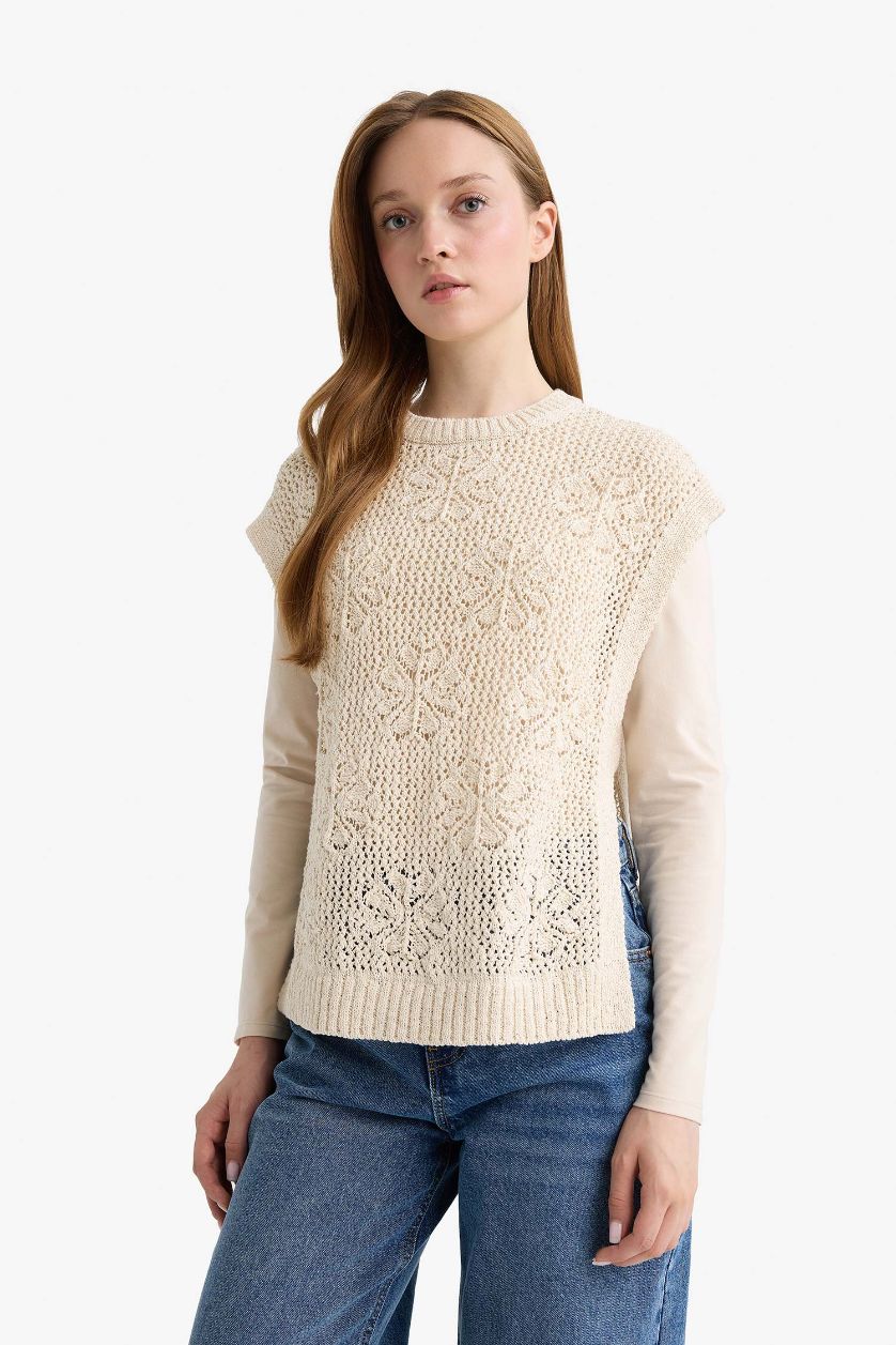WOMAN Sand Crew Neck Knitwear Vest