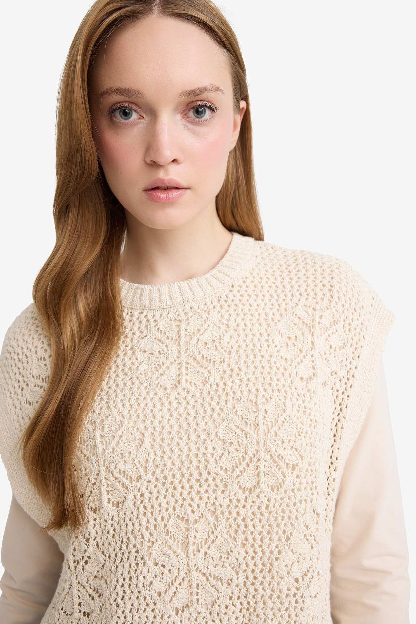 WOMAN Sand Crew Neck Knitwear Vest