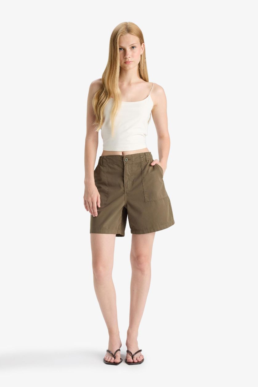 نساء كاكي شورت بخصر عادي من جبردين بساق قصير
