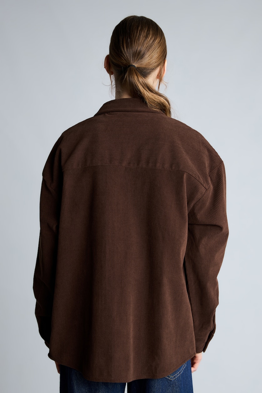 WOMAN Brown Loose Fit Corduroy Shirt