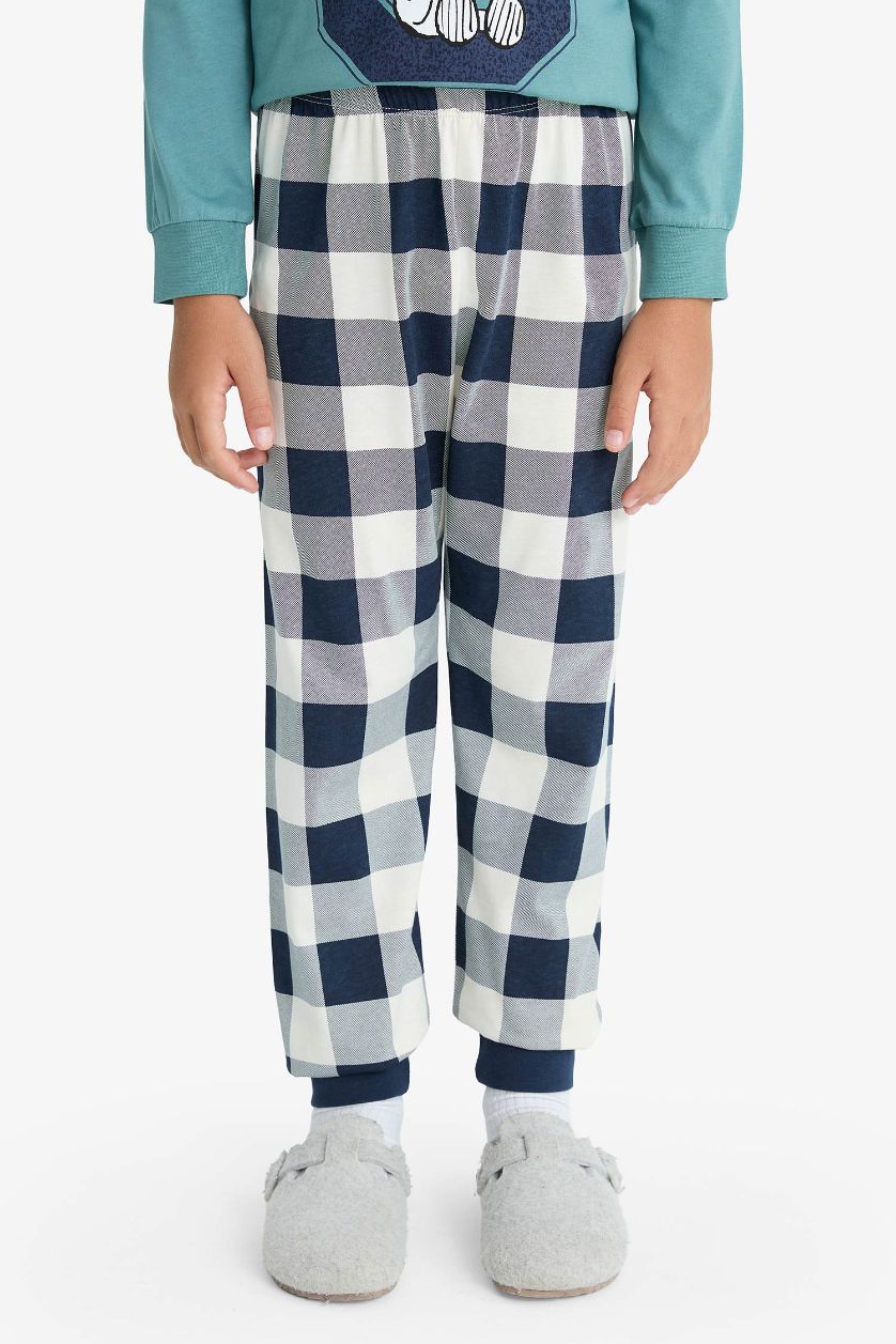 GARÇONS Vert Clair Ensemble Pyjama Snoopy Top manches longues et Pantalon pour garçon