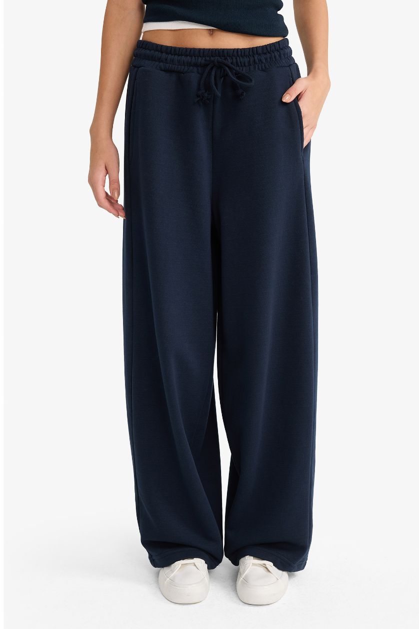 WOMAN NAVY Barrel Fit Trousers