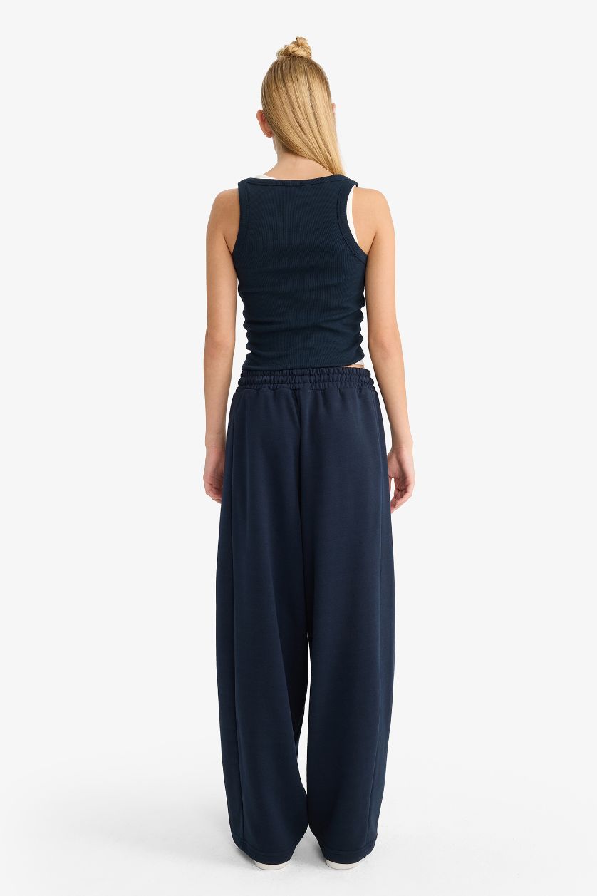 WOMAN NAVY Barrel Fit Trousers