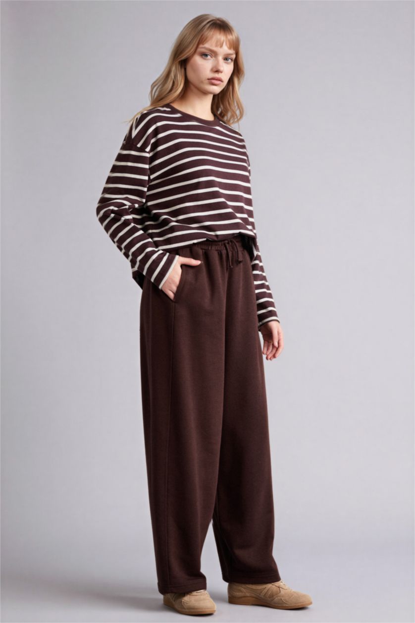 Әйелдерге Қоңыр Barrel Fit шалбар