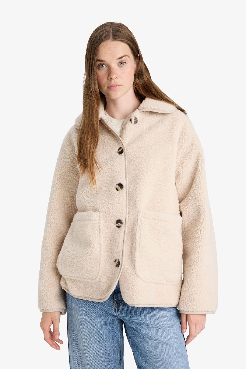 Woman Ecru Regular Fit Fur Faux Fur