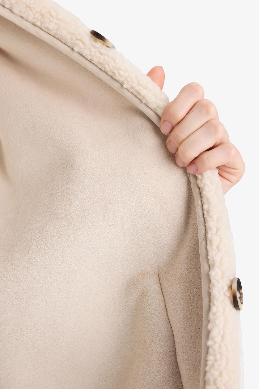 Woman Ecru Regular Fit Fur Faux Fur