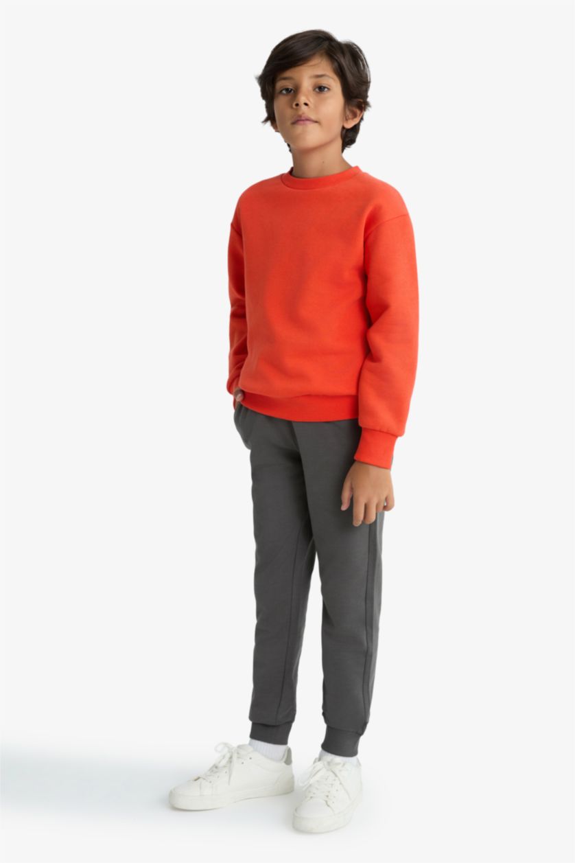 Boys & Teens Anthracite Boy Regular Fit Thin Fabric Jogging Pants