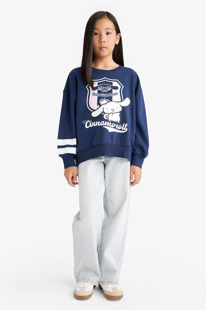 Kız Çocuk - Genç Kız Lacivert Cınnamoroll Oversıze Sweatshırt Kız Çocuk