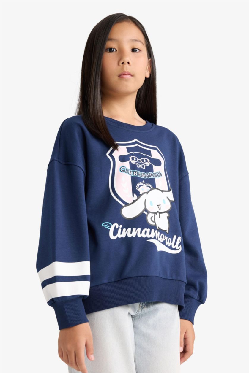 Kız Çocuk - Genç Kız Lacivert Cınnamoroll Oversıze Sweatshırt Kız Çocuk