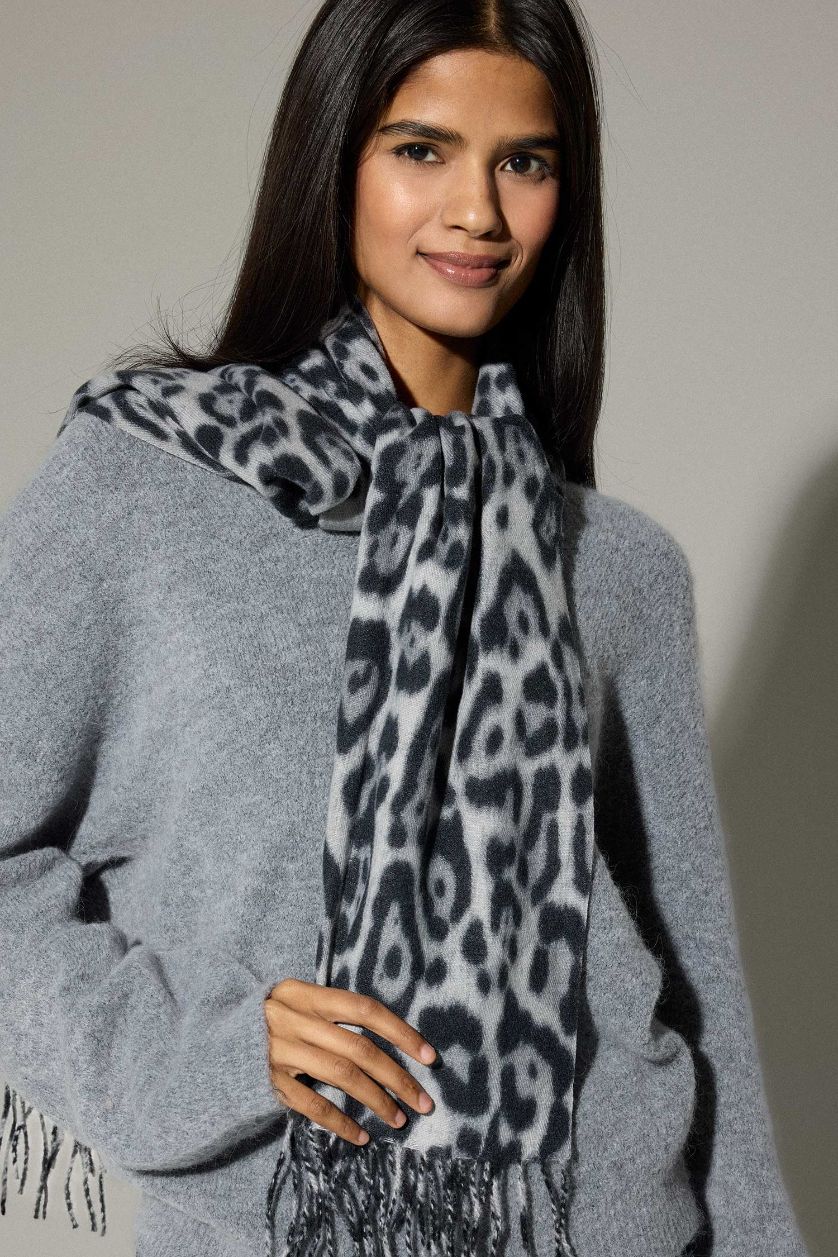 Kadın Siyah Kadın Desenli Atkı