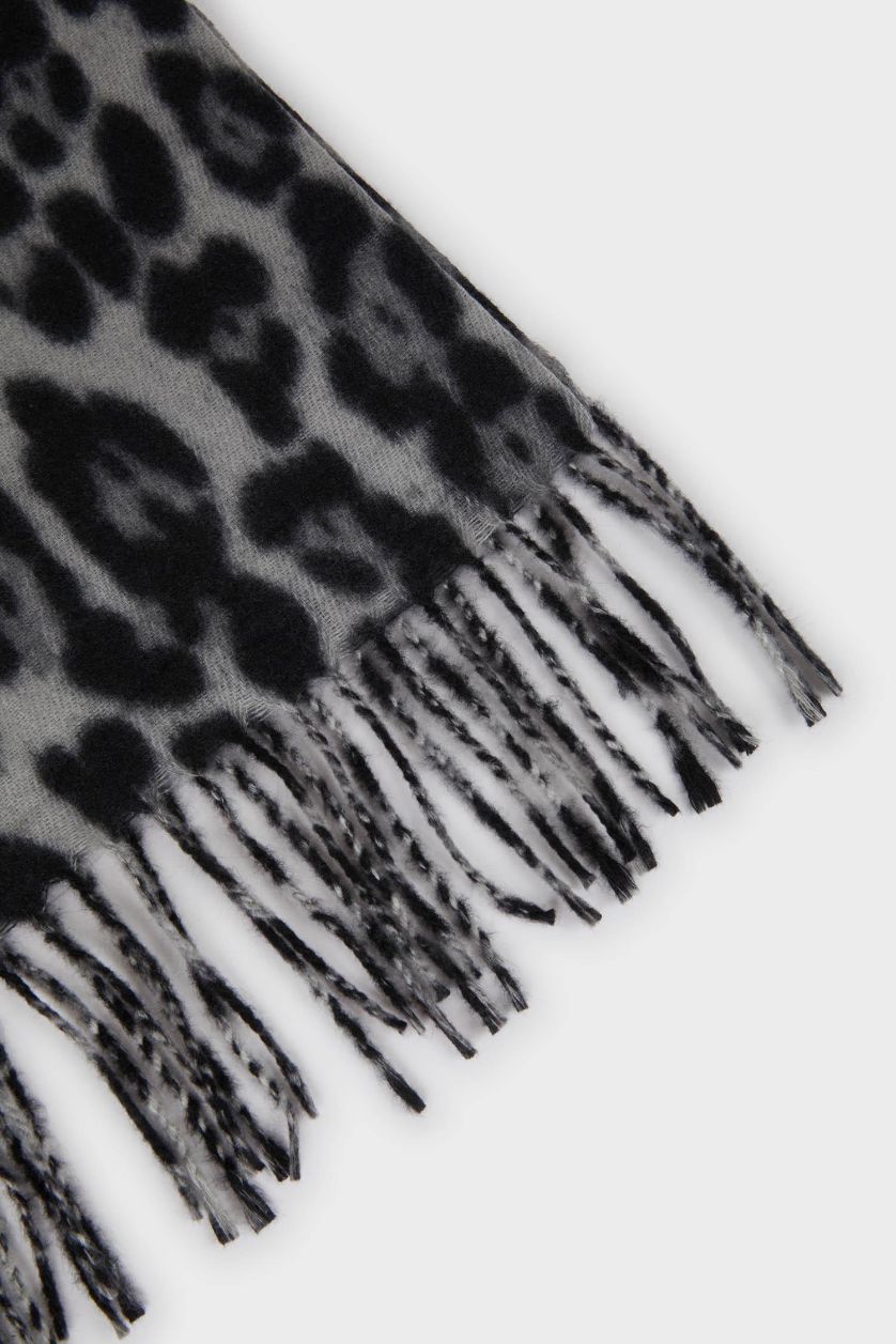 Kadın Siyah Kadın Desenli Atkı