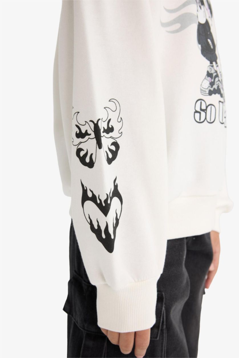 بناتي بيج فاتح سويت شيرت بناتي اوفر سايز من ديزني ميكي وميني