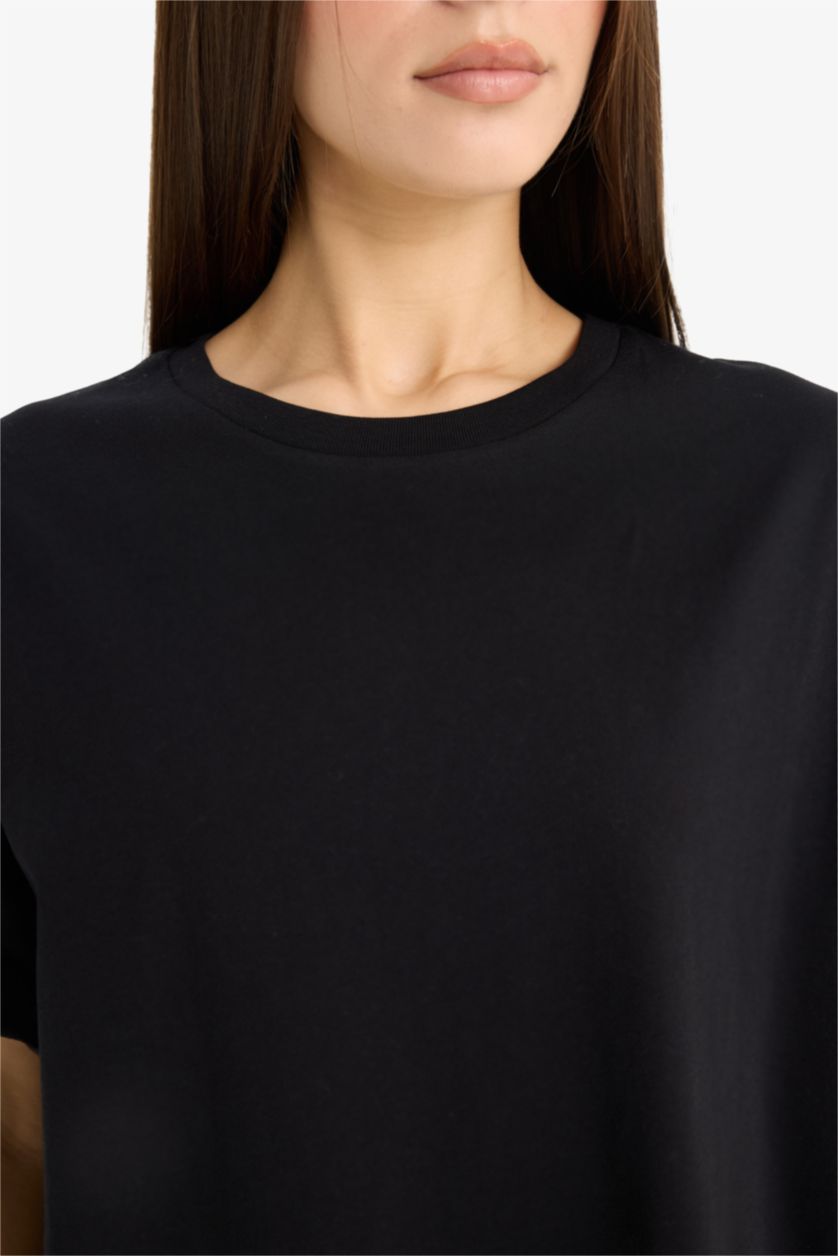 Kadın Siyah Oversıze Kısa Kollu Tişört