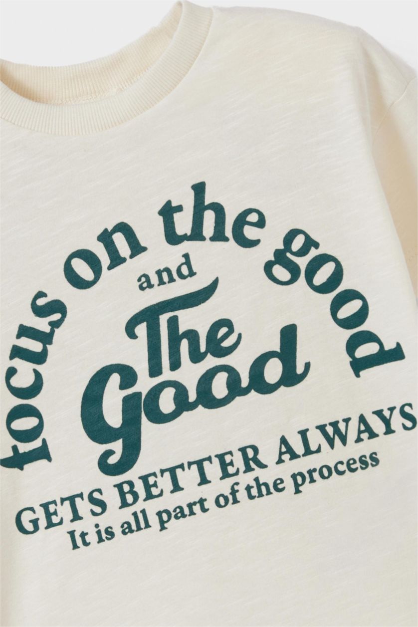 Erkek Bebek Koyu Yeşil Erkek Bebek 2'li Takım Baskılı Okul Kısa Kollu Tişört Eşofman Altı