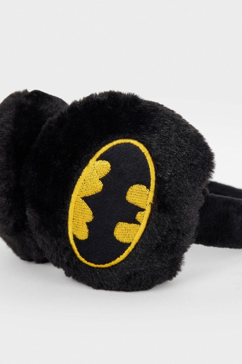 Erkek Çocuk - Genç Erkek Siyah Batman Renk Bloklu Kulaklık Erkek Çocuk