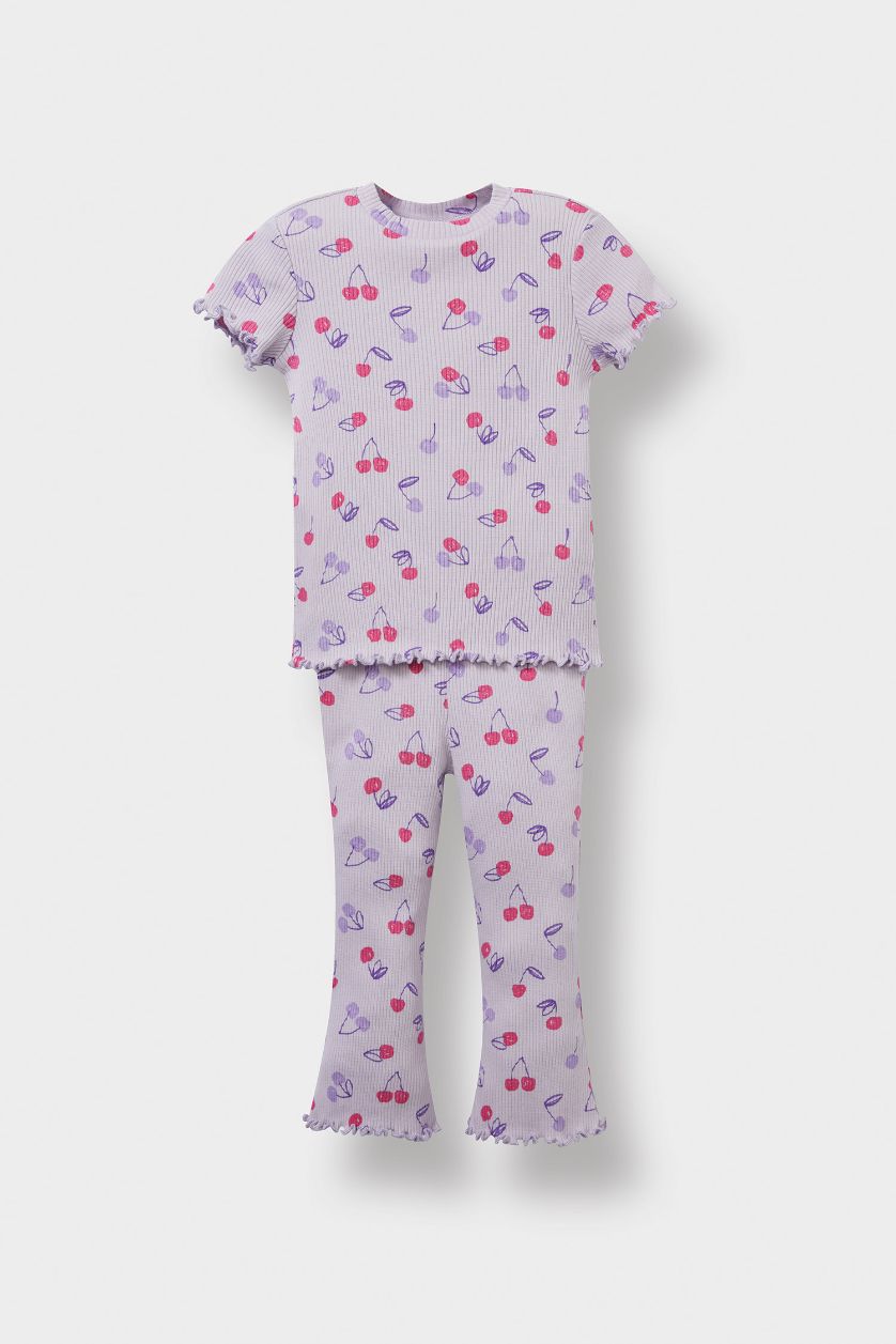 BABY GIRL Lilac Girl Patterned Camisole T-Shirt Leggings 2 Piece Set