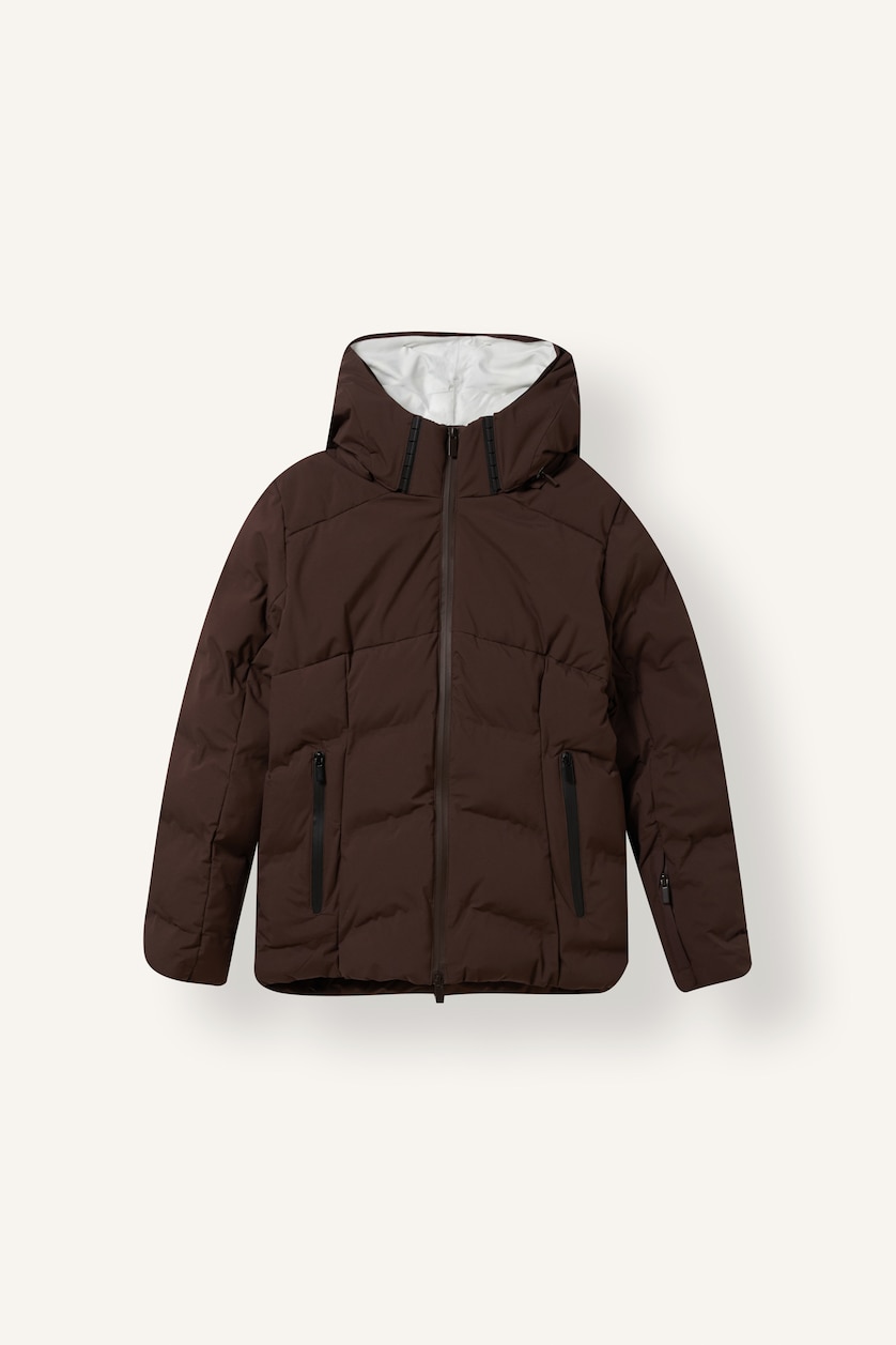 Әйелдерге Қоңыр Regular Fit су өткізбейтін капюшоны бар шаңғы курткасы