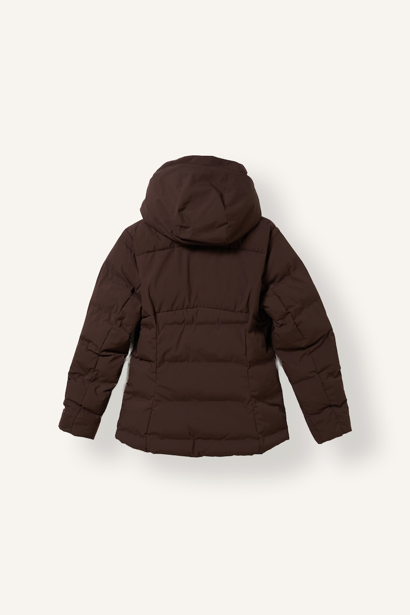 Әйелдерге Қоңыр Regular Fit су өткізбейтін капюшоны бар шаңғы курткасы