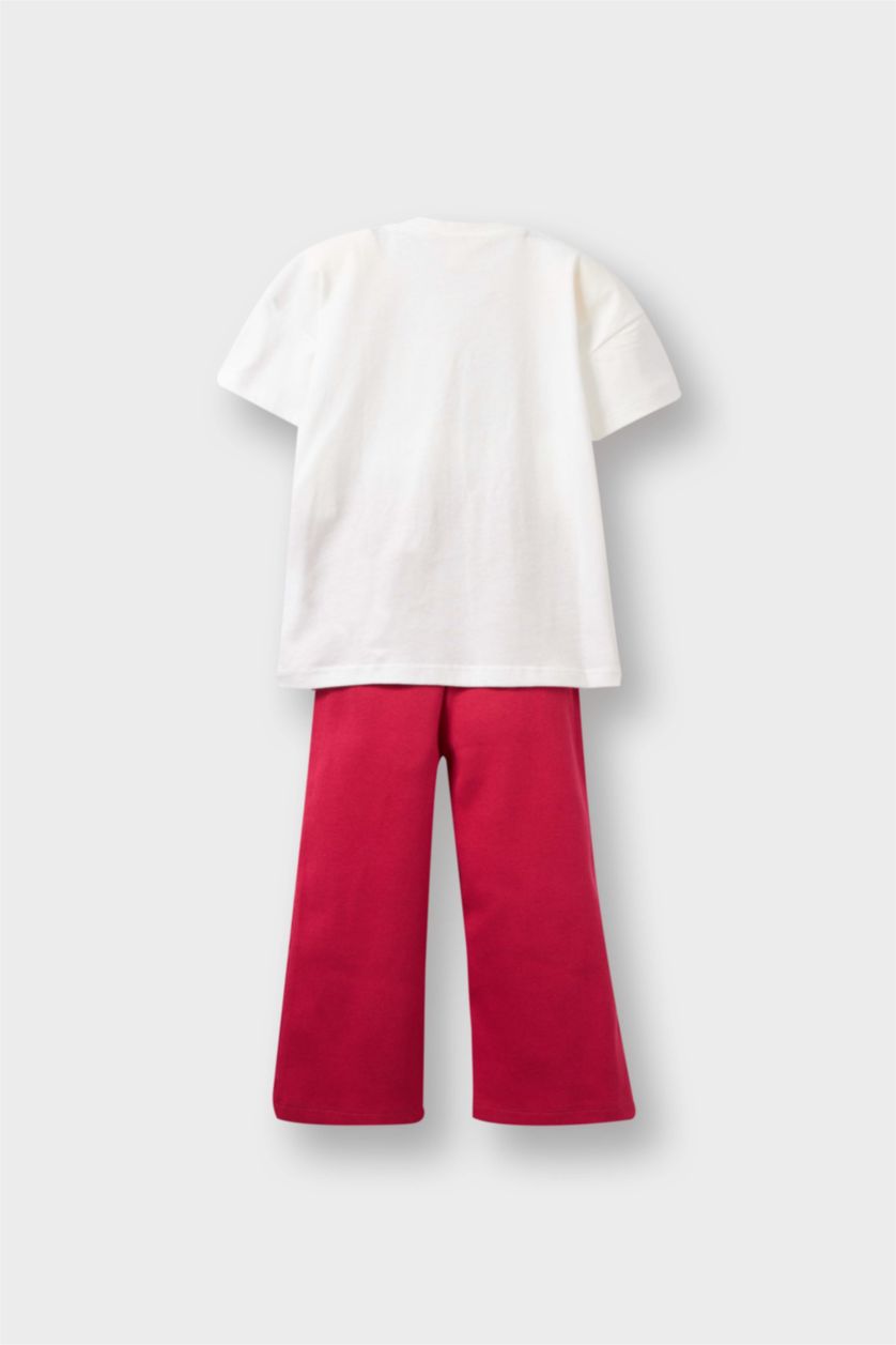 Kız Bebek Bordo Baskılı 2'li Takım Kız Bebek