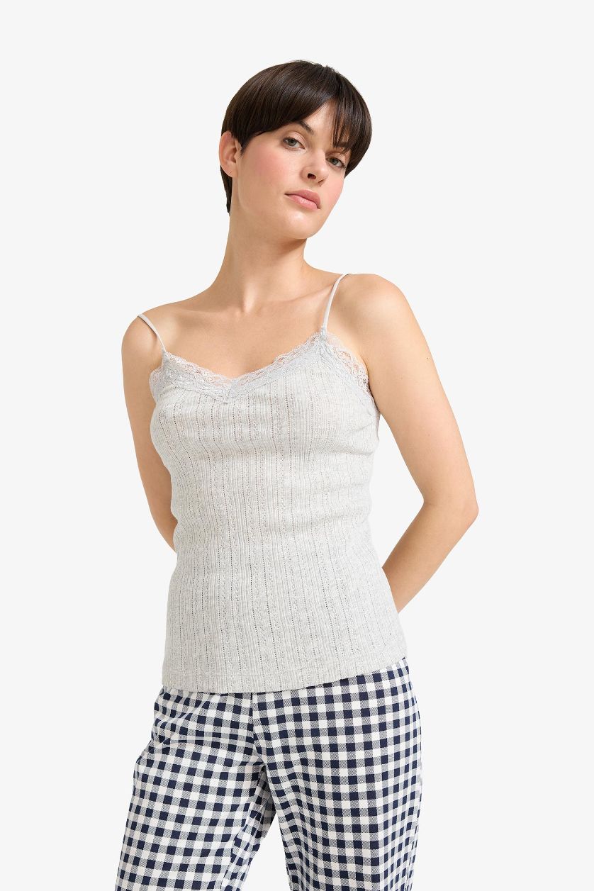 نساء ميلانج رمادي ديباردور مضلع