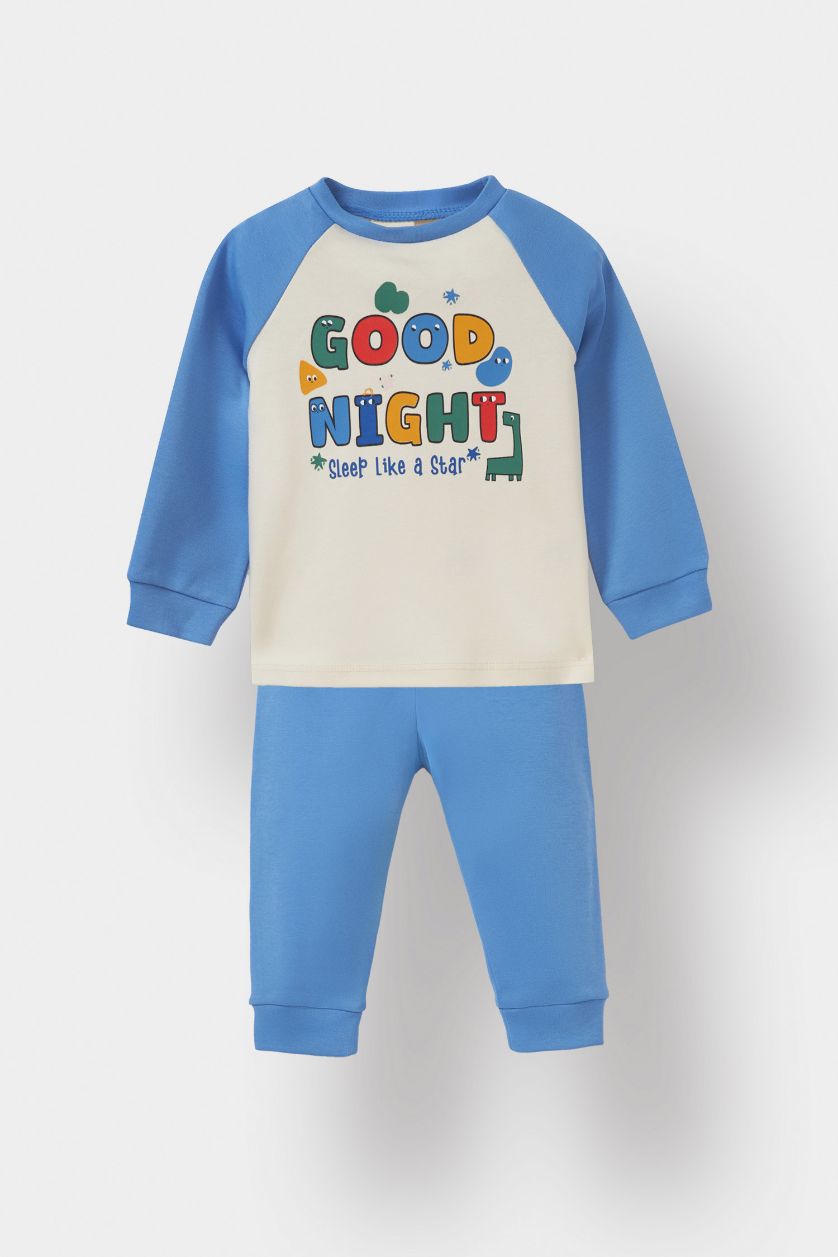 BÉBÉ GARÇON Bleu Ensemble Pyjama Top imprimé à manches longues et Pantalon pour bébé garçon
